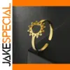 Gold Stainless Steel Sun Ring for Women
