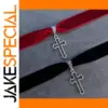 Gothic Cross Velvet Choker Necklace for Women