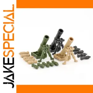 Military WW2 Mortar Gun Block Model Set