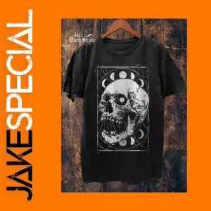 Gothic Skull Moon Phases Casual T-Shirt