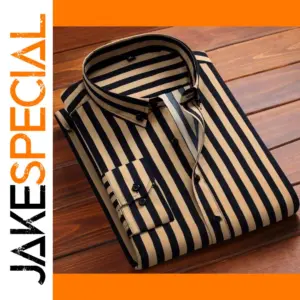 Men's Long Sleeve Striped Casual Shirt