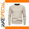 Men's O-Neck Argyle Knitted Pullover Sweater