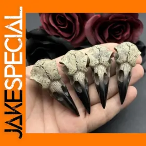 2pcs 3D Crow Skull Necklaces Gothic Jewelry