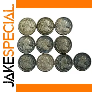 Replica Set of 10 Antique US Dimes 1796-1807