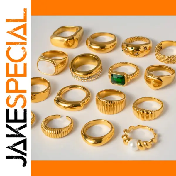Geometric 18K Gold Plated Fashion Ring