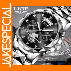 LIGE Men's Quartz Chronograph Watch Waterproof