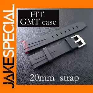 Black/Green 20mm Rubber Watch Strap