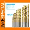 13pc Titanium Plated Twist Drill Bit Set