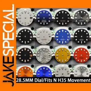 28.5MM Blue-Green Luminous Dial for NH Series H35 Watches