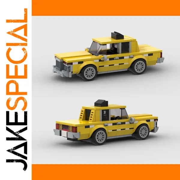 Vintage Yellow Cab Building Blocks Set for Kids