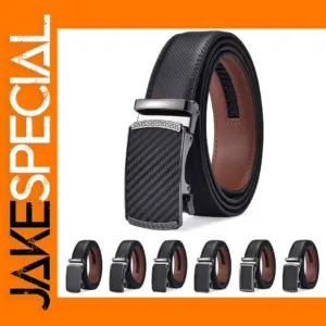 Men's Adjustable Ratchet Dress Belt in Black