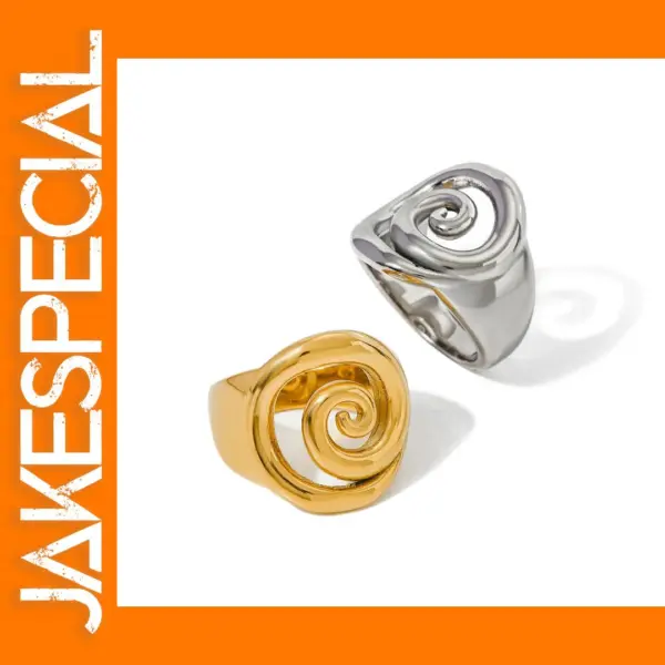 18K Gold Geometric Fashion Ring for Women