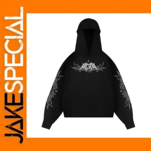 Men's Y2K Dark Tribal Graphic Hoodie