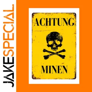 Warning Mine Metal Sign for Man Cave Wall Decor
