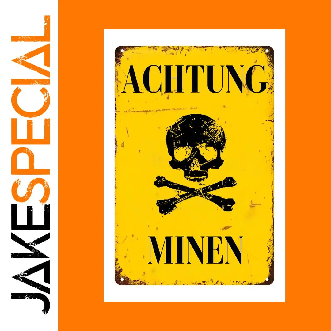 Warning Mine Metal Sign for Man Cave Wall Decor 1 Warning Mine Metal Sign for Man Cave Wall Decor