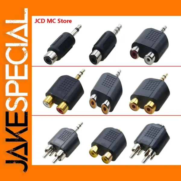Dual RCA to 3.5mm & 6.35mm Stereo Adapter Set