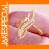 Elegant Gold Color Cubic Zirconia Ring for Women