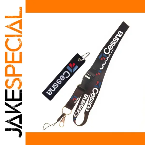 Double Sided Embroidered Keychain Lanyard Set