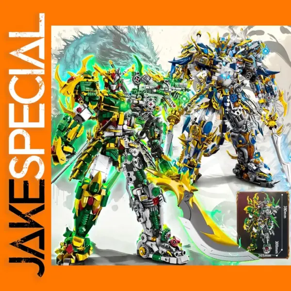 Mecha White Tiger and Green Dragon Model