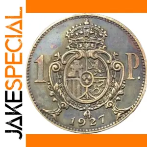 1927 Spain 1 Peseta Copy Coin Antique Style