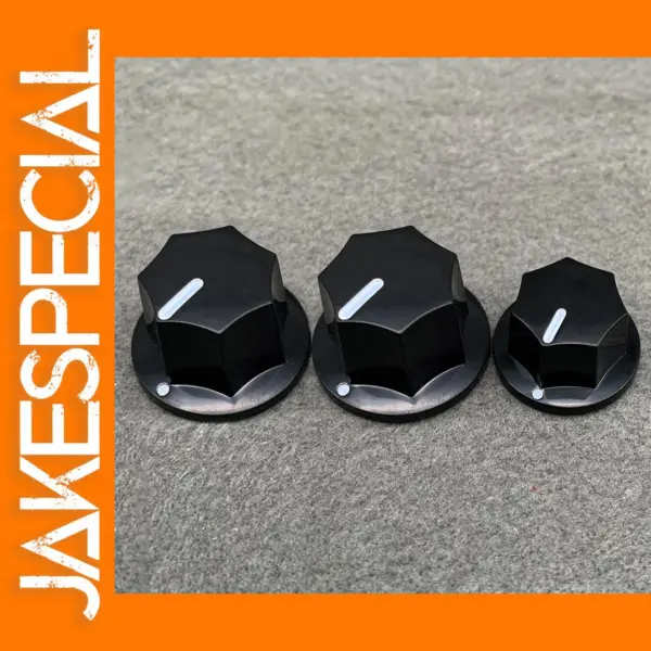 3 Pack Black Guitar and AMP Control Knobs