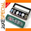 6-Slot PU Leather Watch Organizer Case