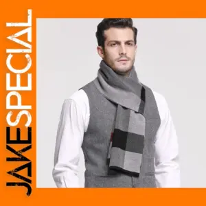 Men's Cashmere Plaid Scarf for Winter