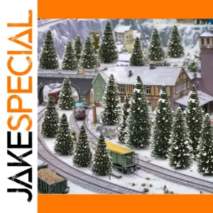 40pcs Deep Green Snowy Pine Trees Set