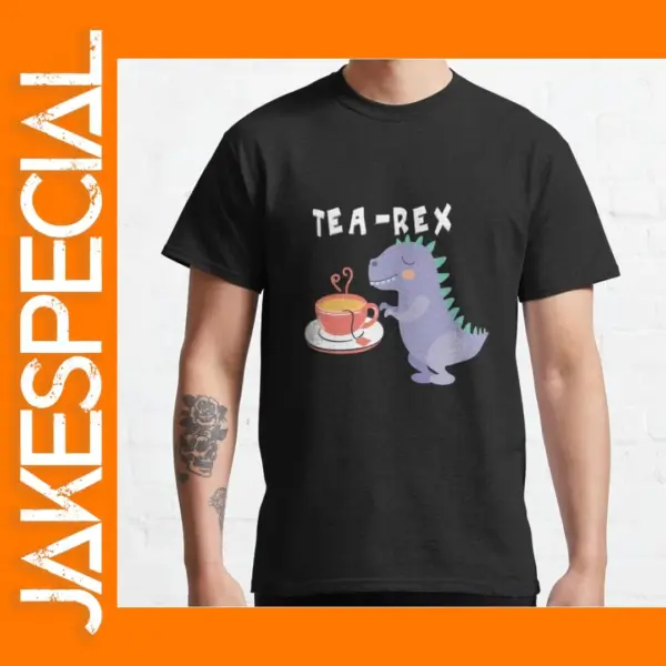Funny T-Rex Tea Graphic T-Shirt for Men
