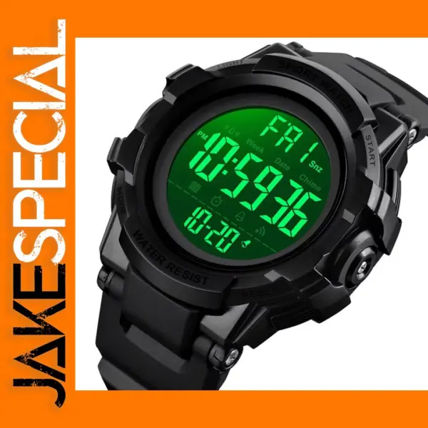 Digital Waterproof Sport Watch with Chrono Functions