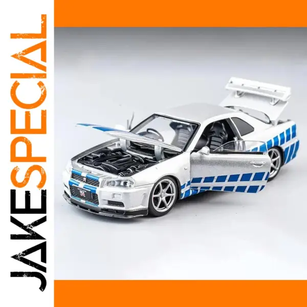 1:32 Nissan Skyline GTR R34 Diecast Model Car