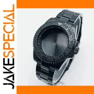 40.5mm GMT Gold & Black Sapphire Watch Case for NH34/H36