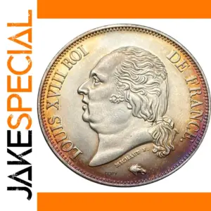 1823 Louis XVIII Silver Plated 5 Francs Coin