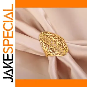 Gold-Plated Filigree Stainless Steel Ring