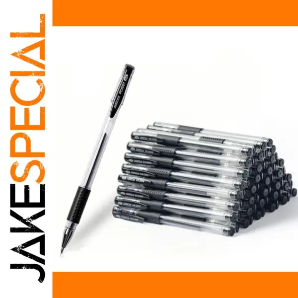 3-Pack Black 0.5mm Gel Pens for Office