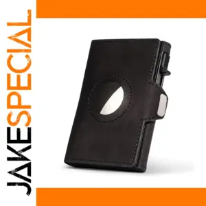 Men's RFID-Blocking Leather Wallet with AirTag Cover