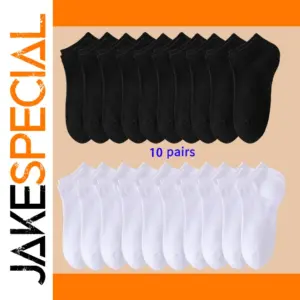 10 Pairs of Unisex Low Cut Boat Socks