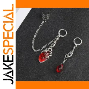 Gothic Heart Huggie Earrings for Women