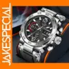Men's Waterproof Dual Display Silicone Watch