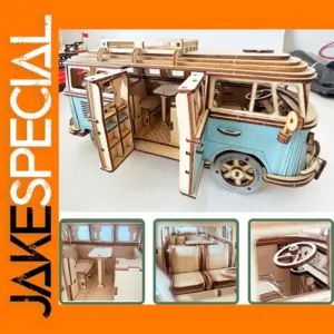 3D Wooden Puzzle Retro Campervan Model