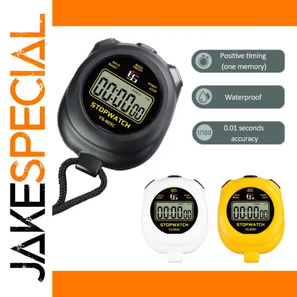 Waterproof Digital Stopwatch 0.01s Accuracy