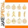 5pcs Stainless Steel Gold Color DIY Charms