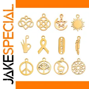 5pcs Stainless Steel Gold Color DIY Charms