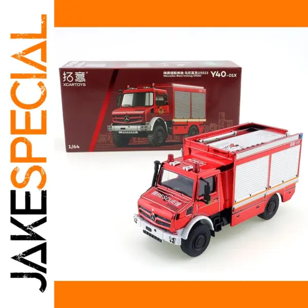 1/64 Scale Alloy Unimog Fire Truck Model