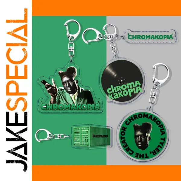 Music-Themed Stainless Steel Keychain Pendant