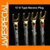 Gold-Plated Y U Shape Banana Plugs Set