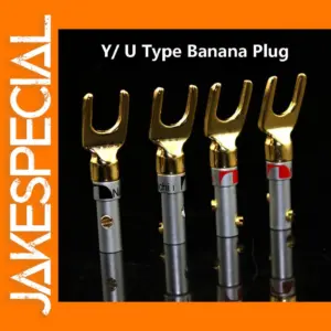 Gold-Plated Y U Shape Banana Plugs Set