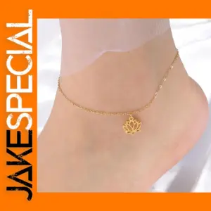 Lotus Flower Stainless Steel Anklet for Women