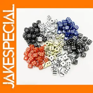 50 Pack 10mm Black and White Acrylic Dice