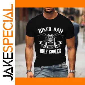 Vintage Motorcycle Biker Dad Graphic Tee for Men